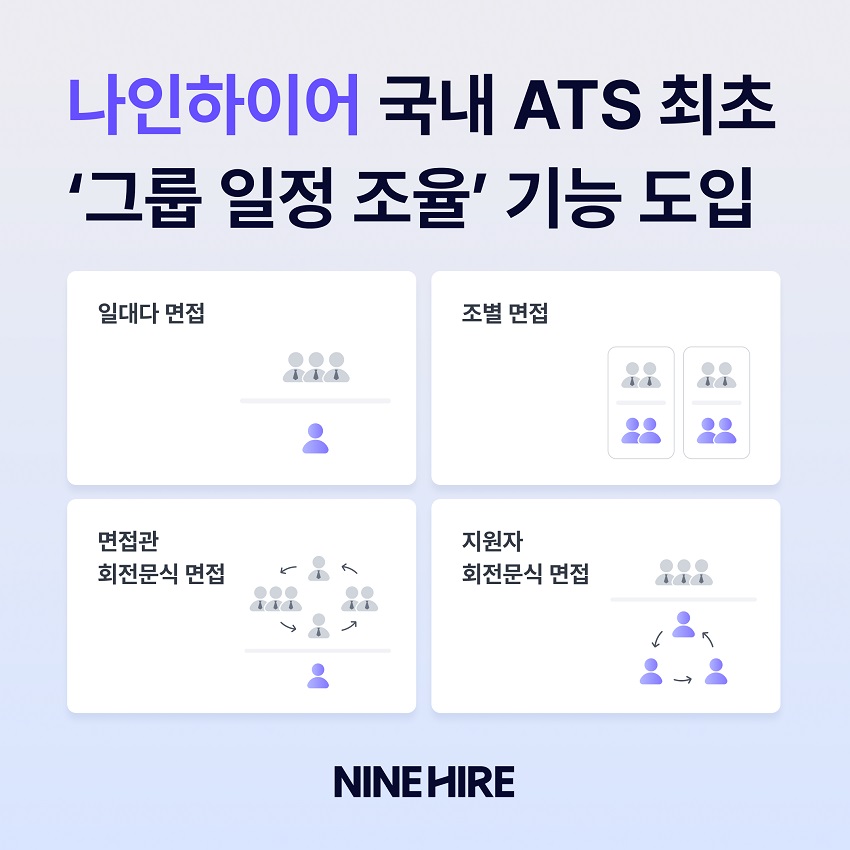1:1부터 그룹까지…나인하이어, 면접 일정 혁신 기능 선보여