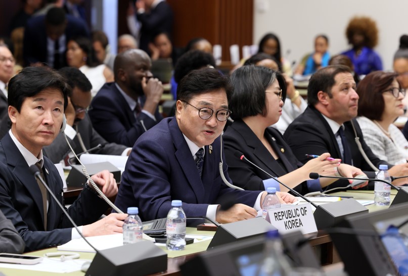 세계국회의장회의 참석한 우원식 의장, 각국 의회에 기후행동 촉구