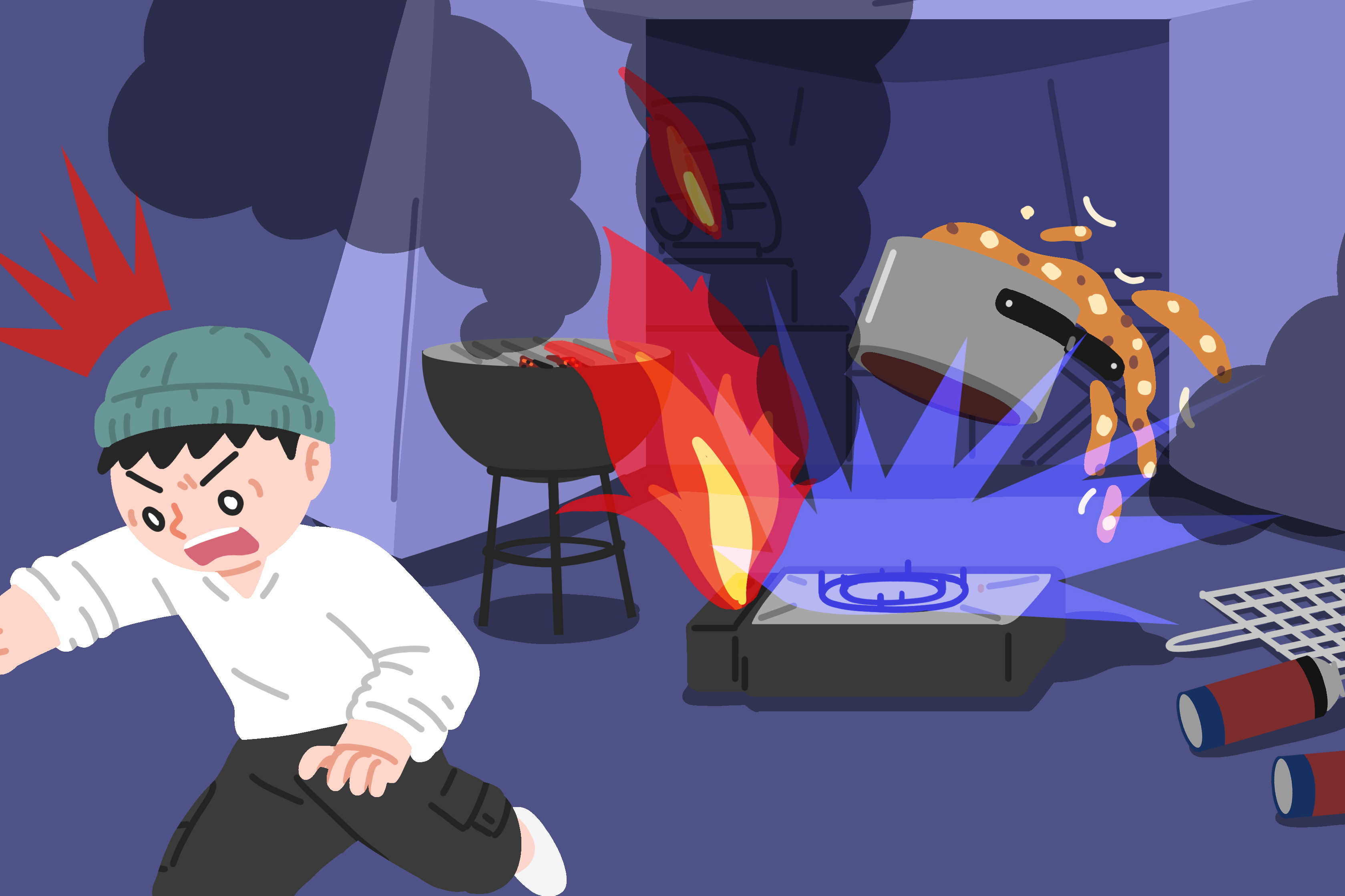 캠핑에서 빠질 수 없는 '불멍'... 에탄올 화로 주의해야!