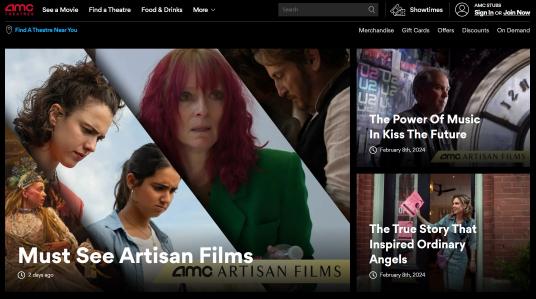 AMC 홈페이지 (출처 = AMC Theatres)
