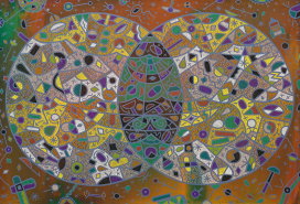 석운 故이희중(1956~2019) 작가의 우주 이야기2, 180×260cm, 캔버스에 유채, 2016(사진=세종뮤지엄갤러리)