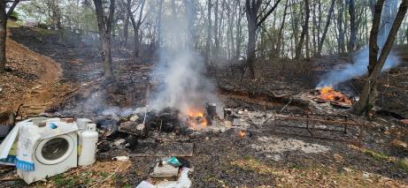 지난 8일 성남시 분당구 백현동 인근 야산에서 발생한 화재(출처=경기도소방재난본부 제공)