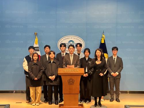 청년 기회 3법 관련 기자회견을 진행 중인 주진우 국민의힘 의원(사진=위즈경제)