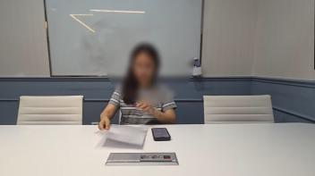 박정원 와콘 조직사기 피해자 대표는 최근 한국사기예방국민회(이하 한사국) 유튜브에 출연해 발언하고 있는 모습. 사진=한사국 유튜브 갈무리